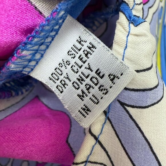 Vintage Alice & Trixie 100% Silk Blouse Peasant Top Size Small Pink Blue Paisley - Picture 8 of 9